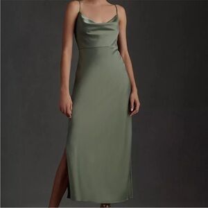 BHLDN Sachin + Babi Olive Green Slip Dress